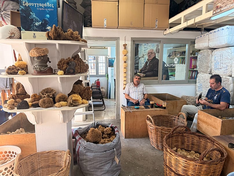 Vendita di spugne a Calimno