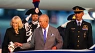Re Carlo III e la regina Camilla all'aeroporto militare di Ciampino a Roma (22 ottobre  2025)