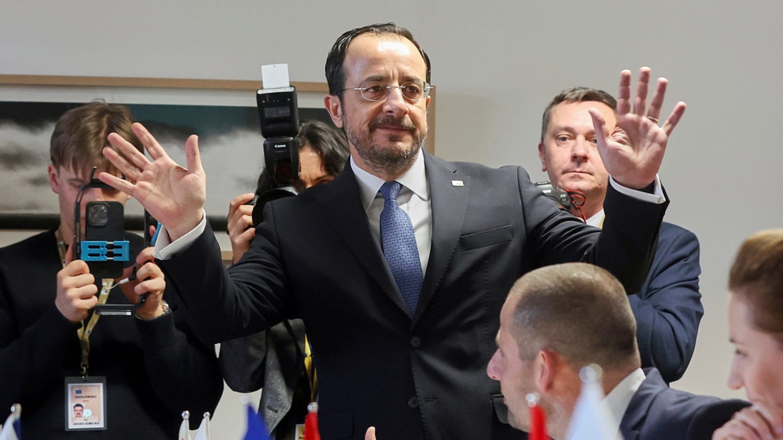 Güney Kıbrıs Cumhurbaşkanı Nikos Hristodulidis, Brüksel'de düzenlenen AB zirvesinde, 20 Mart 2025