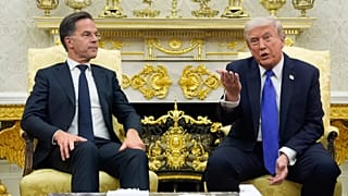 Mark Rutte y Donald Trump en la Casa Blanca, el 22 de octubre de 2025