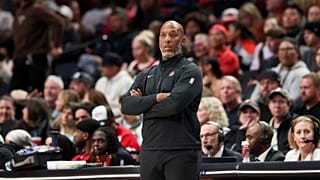 FILE: Portland Trail Blazers head coach Chauncey Billups looks on during the second half of an NBA preseason basketball game against the Golden State Warriors, 14 October 2025
