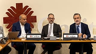 Il relatore speciale Onu sul Diritto all'alimentazione, Michael Fakhri, all'evento “Faith Leaders Unite Against Hunger” a Roma (22 ottobre 2025) 