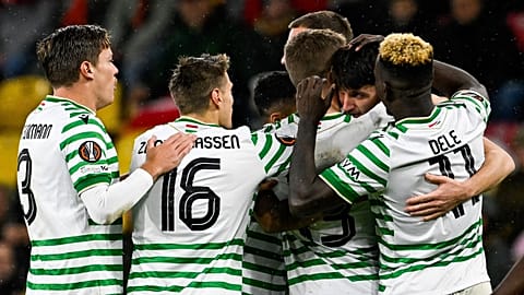 Ferencvárosi gólöröm a Red Bull Salzburg - Ferencvárosi TC labdarúgó Európa-liga mérkőzésen a salzburgi Red Bull Arénában 2025. október 23-án 