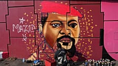Ein Graffiti-Wandbild in Conakry