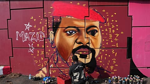 A graffiti mural in Conakry
