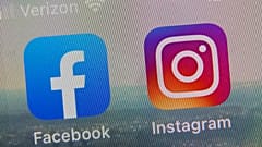 Telefonda görülen Facebook ve Instagram uygulamaları.