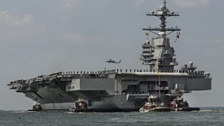 A USS Gerald Ford az Atlanti-óceánon