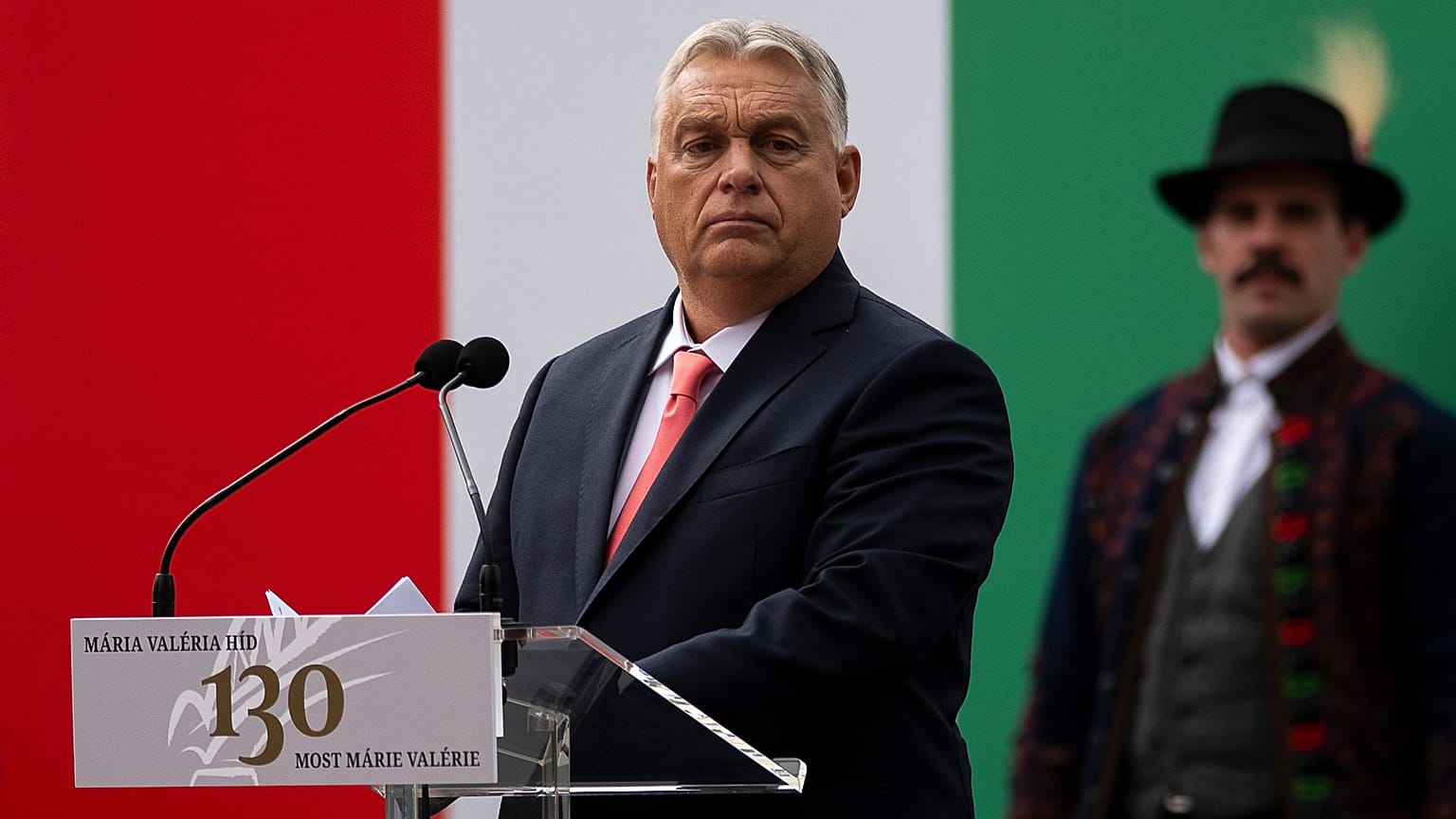 Orbán Viktor a Mária Valéria híd átadásának 130. évfordulóján Esztergomban, 2025. szeptember 28-án