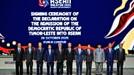 Membros da ASEAN dão a boas-vindas a Timor-Leste, representado por Xanana Gusmão