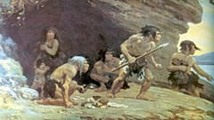 Bir Neandertal ailesinin tasvir edildiği duvar resmi 
