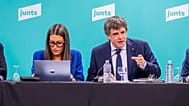 El líder de Junts, Carles Puigdemont, durante la reunión ejecutiva de su partido.
