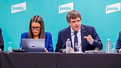 El líder de Junts, Carles Puigdemont, durante la reunión ejecutiva de su partido.