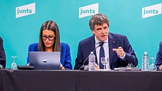 El líder de Junts, Carles Puigdemont, durante la reunión ejecutiva de su partido.