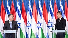 Министр иностранных дел и торговли Петер Сийярто и министр иностранных дел Израиля Гидеон Саар в Будапеште, 27 октября 2025 г.