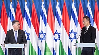 Szijjártó Péter külgazdasági és külügyminiszter és Gideon Szaár izraeli külügyminiszter Budapesten, 2025. október 27-én