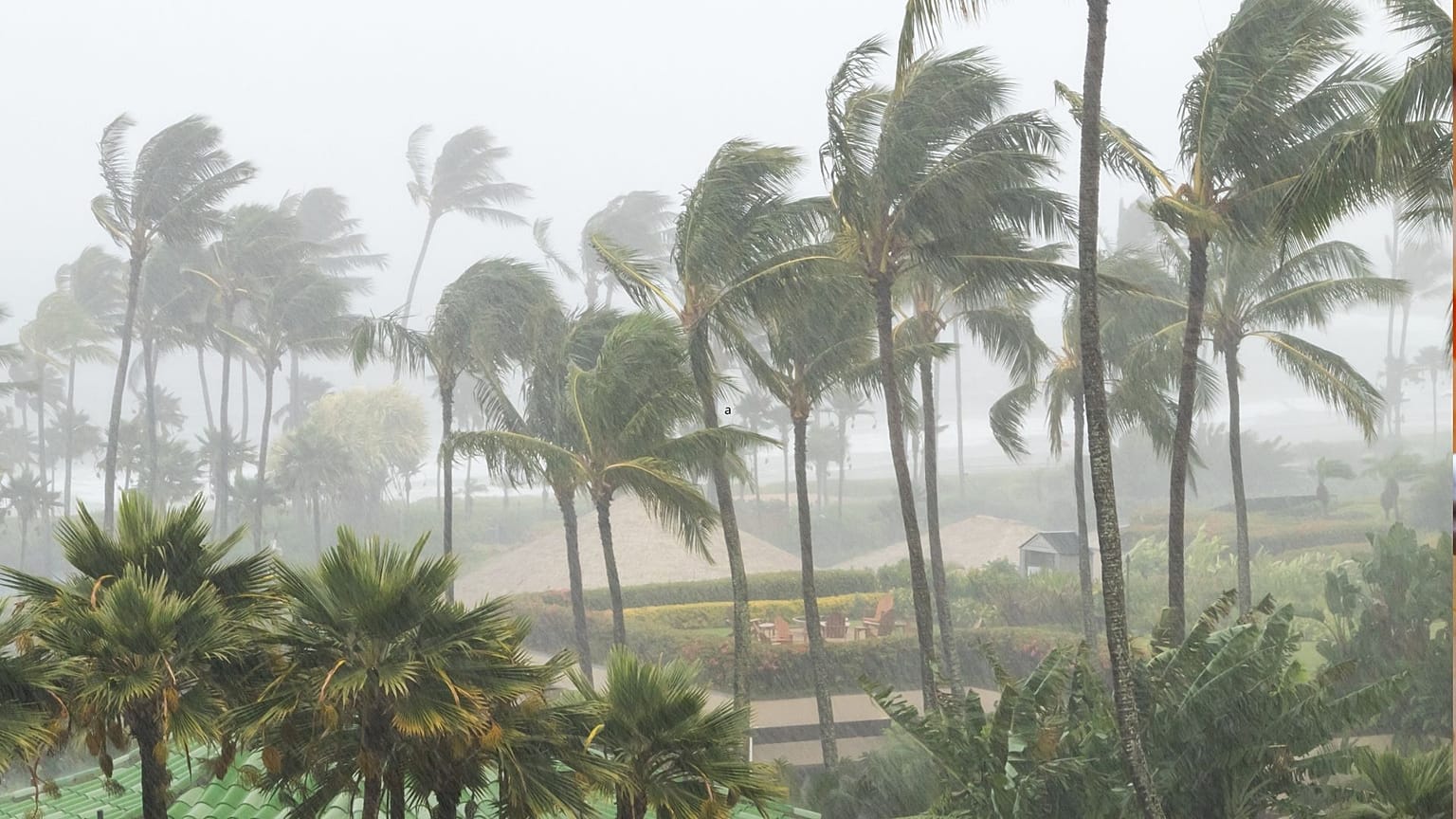 A storm on a tropical island