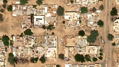 Imagem de satélite dos veículos da RSF na cidade de Darfur el-Fasher