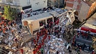 Firefighters and rescue teams search for trapped people after a residential building collapsed in Gebze, Turkey, on 29 October, 2025.