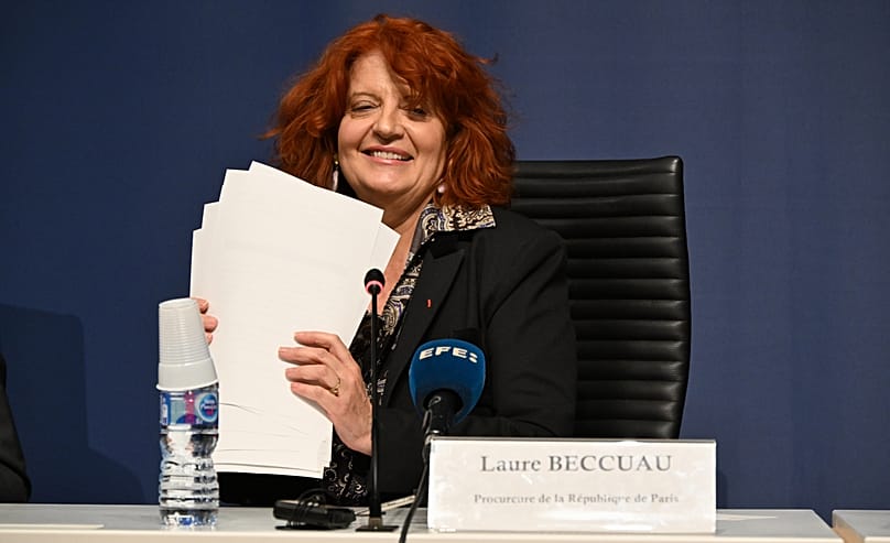 Paris prosecutor Laure Beccuau attend a news conference at the Paris court house, 29 October, 2025