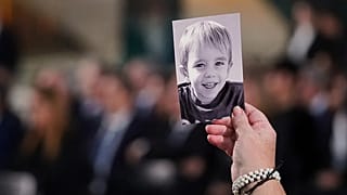 Public figures and relatives of the victims attend a memorial ceremony marking one year since floods that killed more than 230 people in Valencia, 29 October, 2025