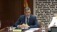El presidente del Gobierno, Pedro Sánchez, durante un momento de su comparecencia