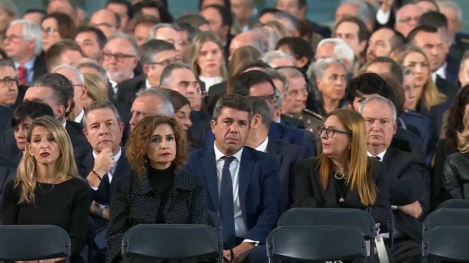 Carlos Mazón, en el funeral de las víctimas de la DANA en Valencia, 29 de octubre de 2025.