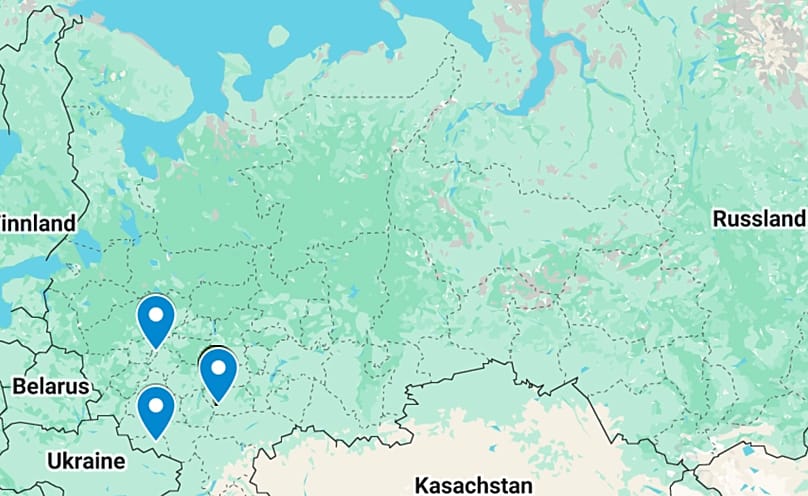 La región de Moscú, la región de Belgorod, el pueblo de Prokhovka y en Belinsky, en la región de Penza.