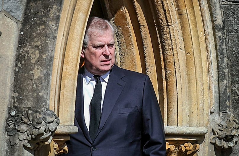 Prince Andrew appears at the Royal Chapel at Windsor, 11 April, 2021
