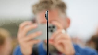The iPhone Air is displayed during an announcement of new products at Apple Park, in Cupertino, California.  9 September 2025,
