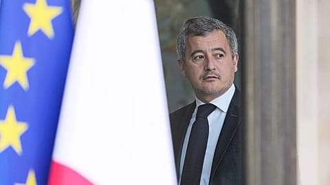 France's Justice minister Gérald Darmanin looks on as he leaves the weekly cabinet meeting in Paris, 19 February, 2025