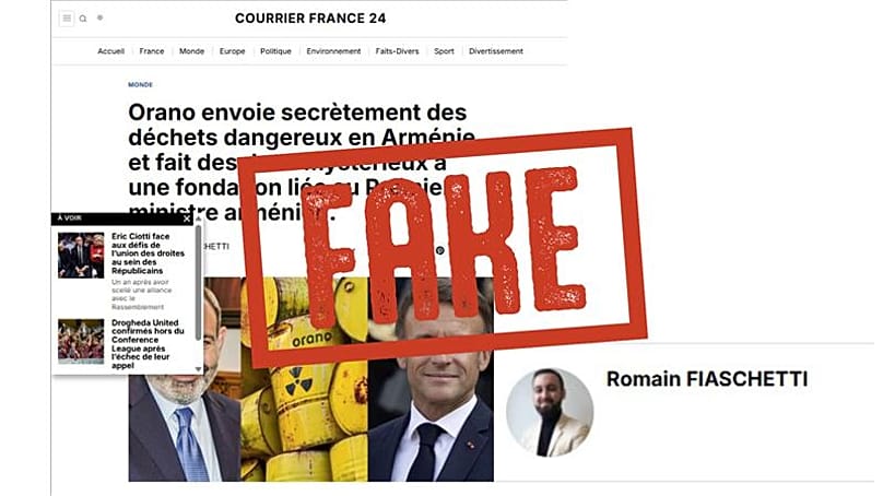 Screenshot of fake article published on CourrierFrance24 website