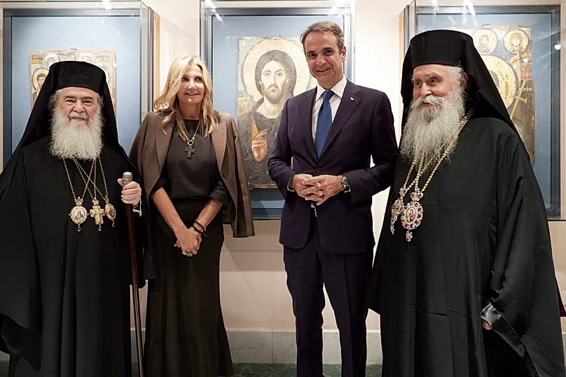 Ο Κυριάκος Μητσοτάκης στη μονή Αγίας Αικατερίνης