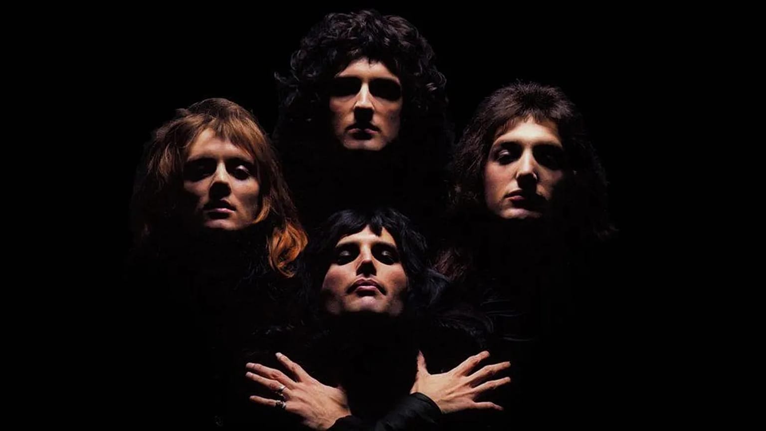 Queen members Brian May, John Deacon, Freddie Mercury, Roger Taylor