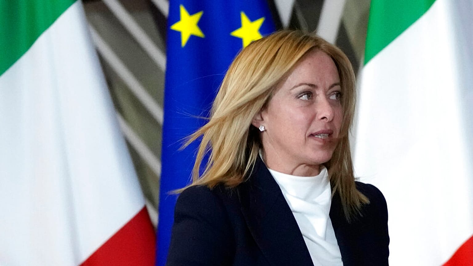 رئيسة الوزراء الإيطالية جورجيا ميلوني، مبنى مجلس الاتحاد الأوروبي في بروكسل، الخميس 3 نوفمبر 2022. 