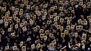 كشافة المهدي التابعة لحزب الله، ملعب المدينة الرياضية في بيروت، لبنان، الأحد 12 تشرين الأول/أكتوبر 2025.