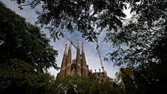 vista da Basílica da Sagrada Família, Barcelona, Espanha, a 21 de outubro de 2015