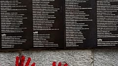 Graffiti am Pariser Holocaust-Mahnmal, 14. Mai 2024