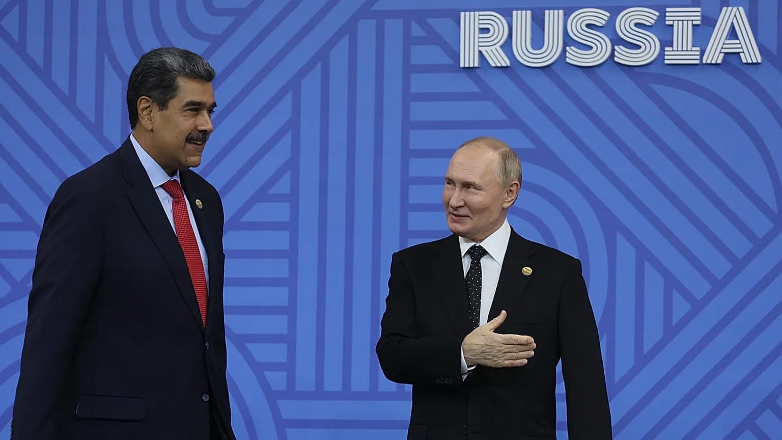 Maduro és Putyin a BRICS-csúcsértekezleten, Kazany, Oroszország, 2024 október 23.