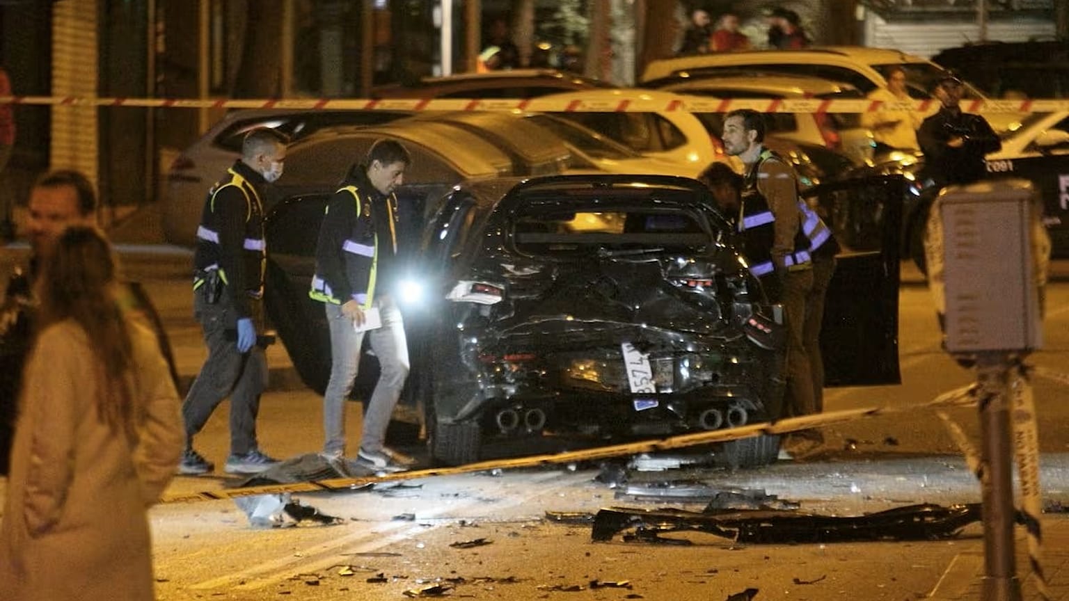 Estado del coche tras el tiroteo y secuestro del 31 de octubre de 2025, Carabanchel, Madrid