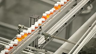 10 luglio 2018, bottiglie di medicinali scorrono su un nastro in un magazzino di farmacia per corrispondenza a Florence, nel New Jersey (Foto AP/Julio Cortez, archivio)