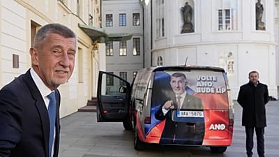Andrej Babiš leaves after talking with President Petr Pavel a day after he won the parliamentary elections in Prague, 5 October, 2025
