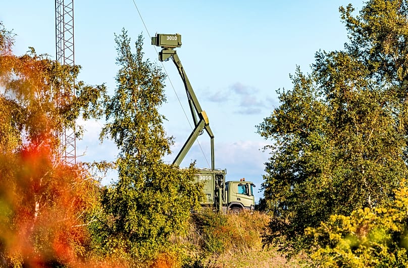 A mobile radar installation is seen at the Danish military site on Amager, 26 September, 2025