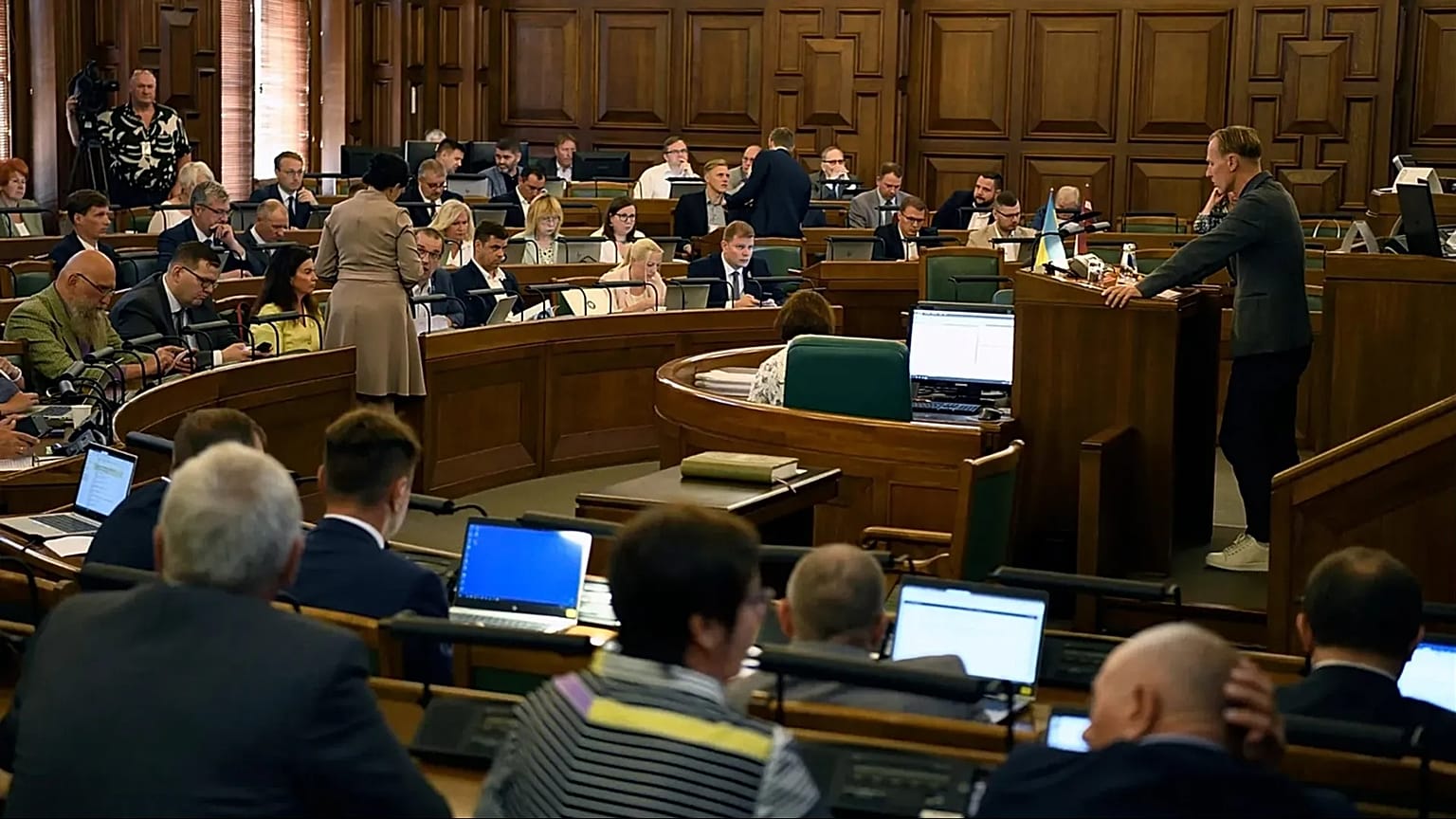 Latvian lawmakers attend a Saeima session in Riga, 11 August, 2022