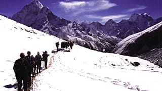 Foto di archivio di una spedizione in Nepal
