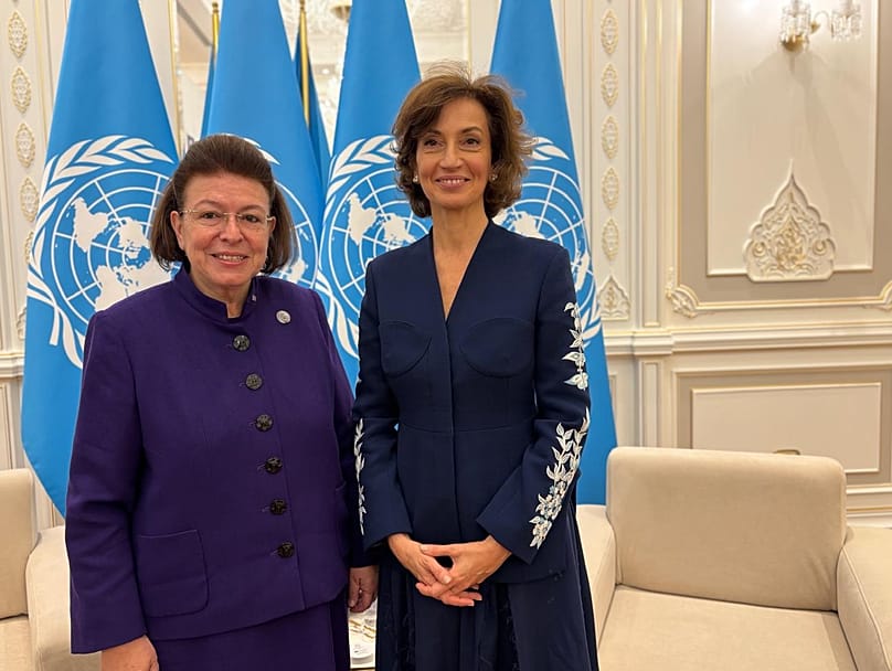 Η Λίνα Μενδώνη με τη Γενική Διευθύντρια της UNESCO