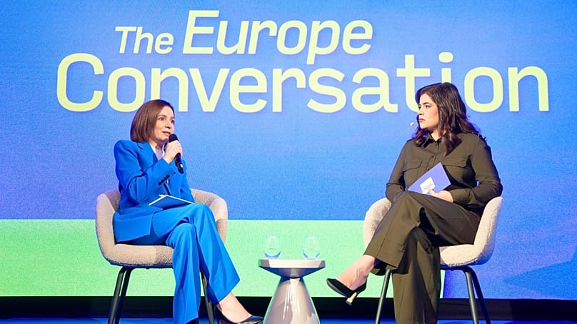 Moldovan President Maia Sandu at the Euronews' Enlargement Summit.