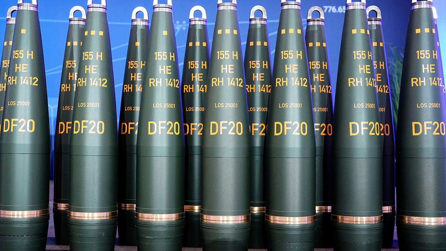 Von Rheinmetall hergestellte Artilleriegeschosse