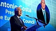 European Council President Antonio Costa speaks during Euronews' Enlargement summit in Brussels on 4 November 2025.