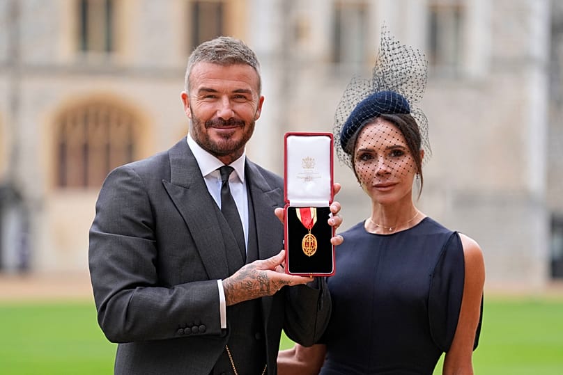 Sir David Beckham with his wife Lady Beckham at Windsor Castle, Berkshire, England, 4 November 2025