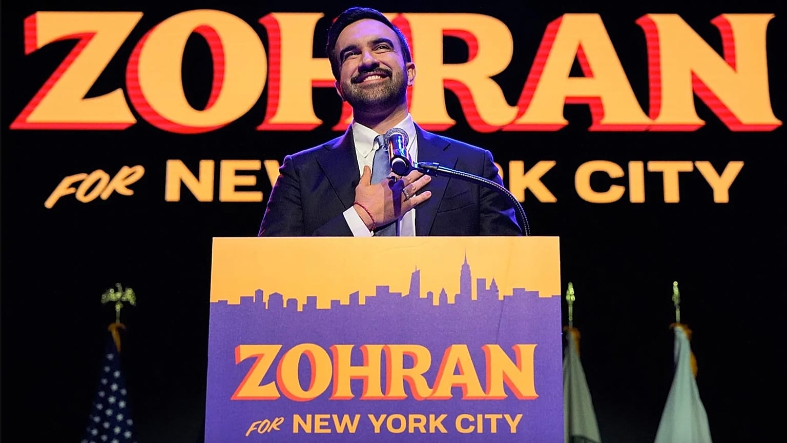 New York'un yeni belediye başkanı olarak seçilen Zohran Mamdani, 3 Kasım 2025.